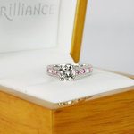 Antique 1 Carat Diamond & Pink Sapphire Ring - small angle 5