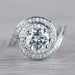Beautiful Double Halo Swirling Diamond Engagement - small