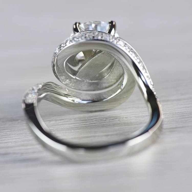 Beautiful Double Halo Swirling Diamond Engagement angle 4