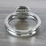 Beautiful Halo Engagement 2 Carat Diamond Ring Wedding Set - small angle 4