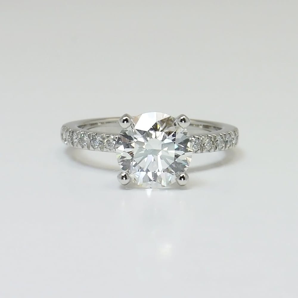 2.75 Carat Diamond Engagement Ring | Petite Pave Design