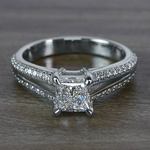 Beautiful Princess Cut Diamond Split Shank Diamond Engagement Ring - small