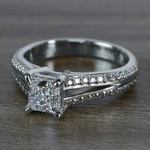 Beautiful Princess Cut Diamond Split Shank Diamond Engagement Ring - small angle 2