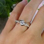 Beautiful Round Cut Diamond Bezel Set Engagement Ring - small angle 5