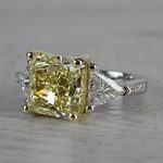 Bright Fancy Yellow 6 Carat Diamond Ring - small angle 2