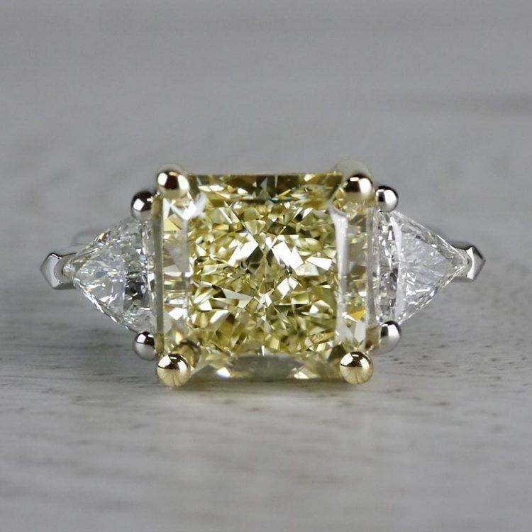 Bright Fancy Yellow 6 Carat Diamond Ring