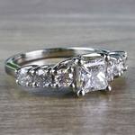 Exquisite Custom 7 Stone Diamond Trellis Engagement Ring  - small angle 3