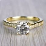 Brilliantly Bright Yellow Gold Split Shank Engagement Ring  - small