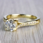 Brilliantly Bright Yellow Gold Split Shank Engagement Ring  - small angle 2