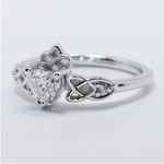 0.50 Carat Claddagh Ring With Diamond Heart In 14k White Gold - small angle 3