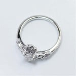 0.50 Carat Claddagh Ring With Diamond Heart In 14k White Gold - small angle 4