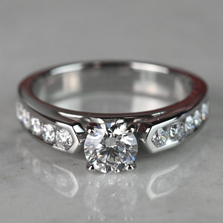 2 Carat Diamond Channel Engagement Ring in Platinum
