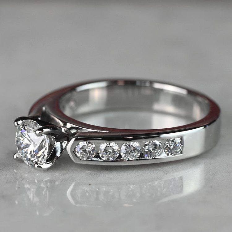 2 Carat Diamond Channel Engagement Ring in Platinum angle 2