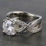 Custom Meteorite Engagement Ring with Moissanite Center - small angle 2
