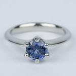 Blue Sapphire Solitaire Engagement Ring In Palladium - small