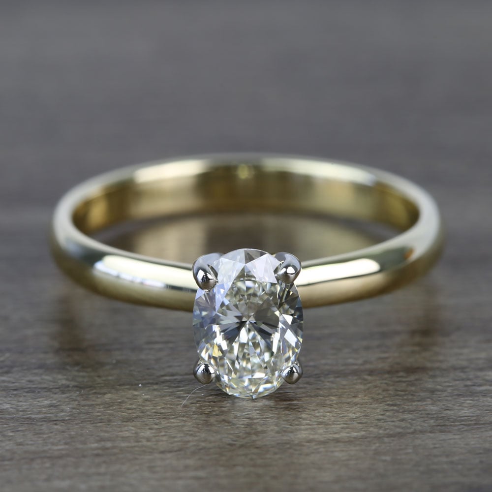 KColor Oval Cut Diamond Engagement Ring (0.72 Carat)