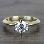 Classic Solitaire Engagement Ring in 18k Yellow Gold with Platinum Prongs - small