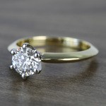 Classic Solitaire Engagement Ring in 18k Yellow Gold with Platinum Prongs - small angle 2