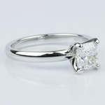 Classic Solitaire Ring with Cushion Diamond - small angle 3