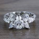 Clustered Butterfly Diamond Pear Shaped Engagement Ring - small