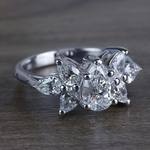 Clustered Butterfly Diamond Pear Shaped Engagement Ring - small angle 3