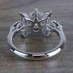 Clustered Butterfly Diamond Pear Shaped Engagement Ring - small angle 4
