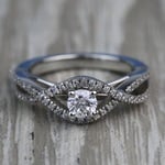 Cross Split-Shank 0.33 Carat Round Diamond Engagement Ring - small