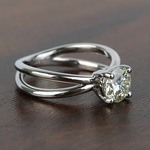 Cross Split Shank Solitaire Round Loose Diamond Engagement Ring - small angle 3