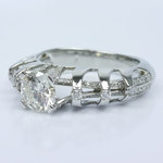 Crowned Split Shank Diamond Engagement Ring - small angle 2