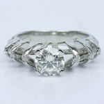 Crowned Split Shank Diamond Engagement Ring - small