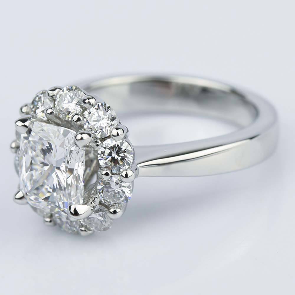 Vintage Floral Diamond Engagement Ring In Platinum angle 2