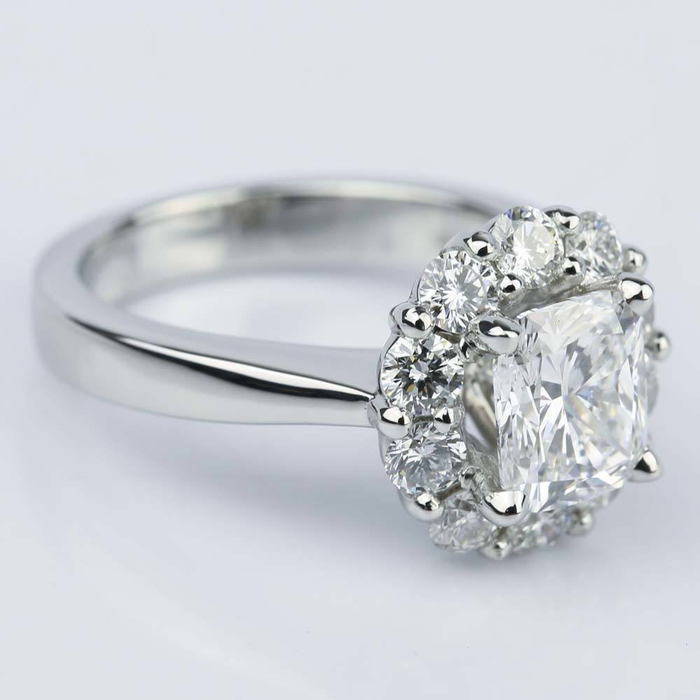 Vintage Floral Diamond Engagement Ring In Platinum angle 3