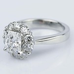 Vintage Floral Diamond Engagement Ring In Platinum - small angle 2