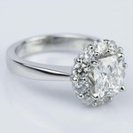 Vintage Floral Diamond Engagement Ring In Platinum - small angle 3