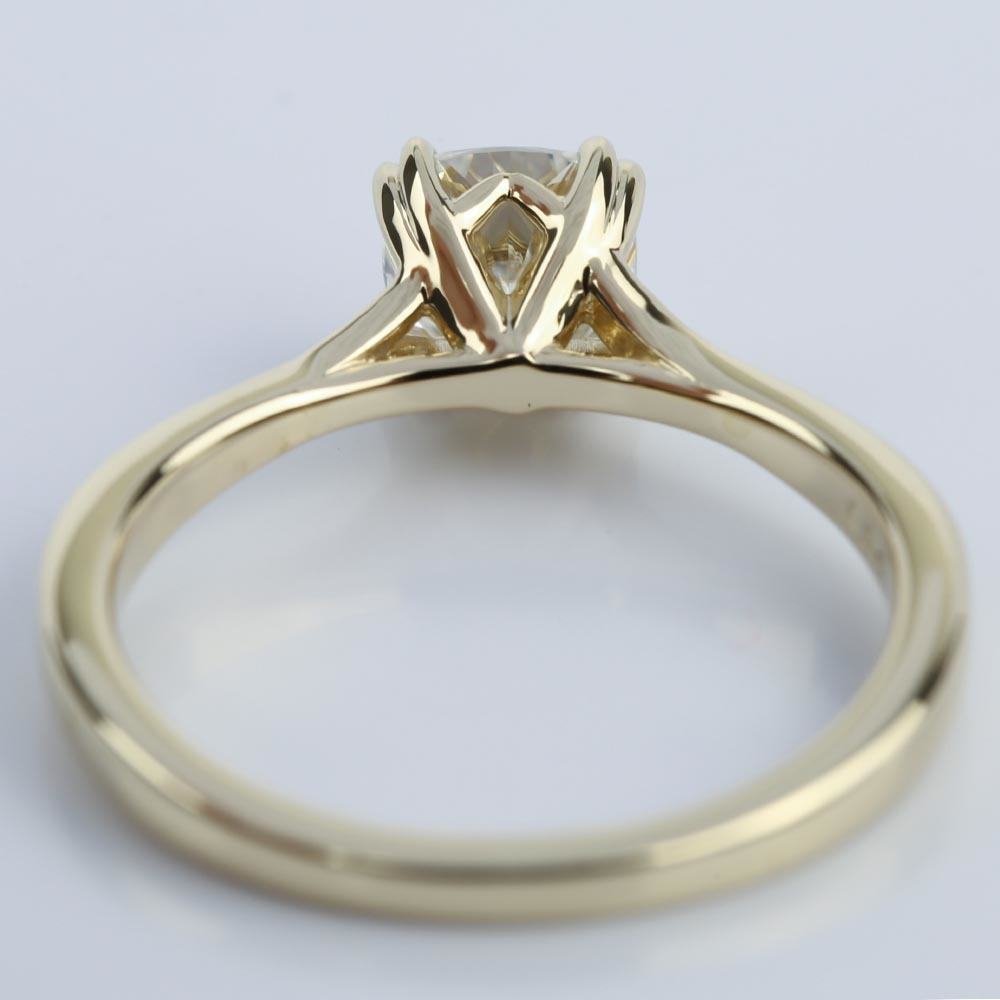 Cushion Moissanite Split Shank Diamond Engagement Ring