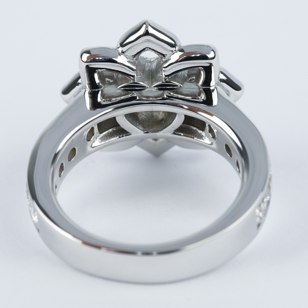 Custom Heart Diamond and Pink Sapphire Engagement Ring angle 4