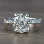 Custom 3.50 Carat Elongated Cushion Cut Diamond Ring in Platinum - small