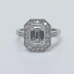 Emerald Cut Halo Engagement Ring In Platinum (1.5 Carat) - small