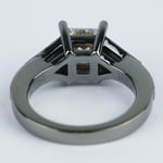 Custom Black Gold Engagement Ring With Princess Diamond - small angle 4