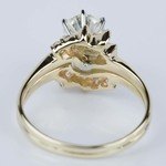 Custom Diamond Floral Engagement Ring in Yellow Gold (1.20 ct.) - small angle 4