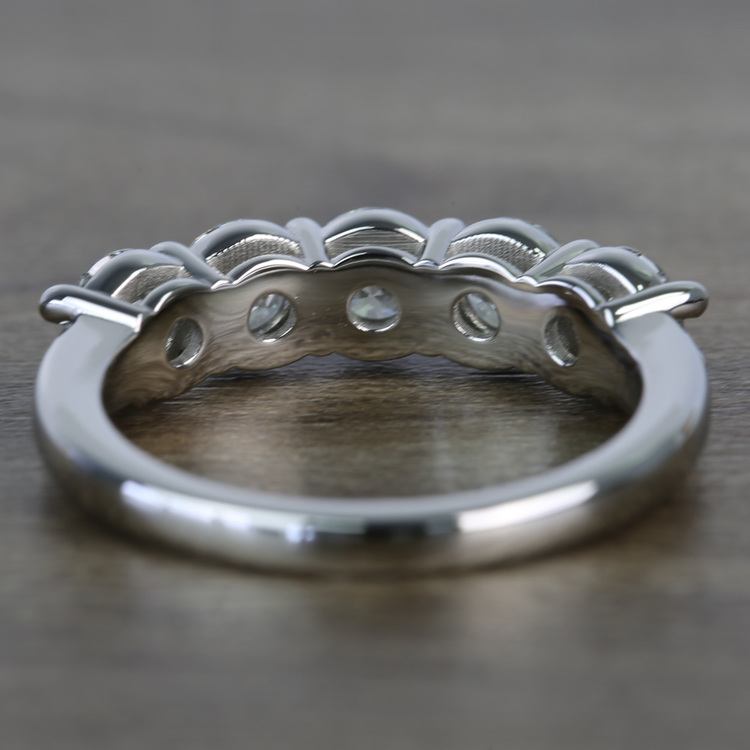 Custom Five-Stone Round Loose Diamond Engagement Ring angle 4