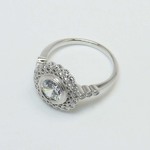 1 Carat Flower Halo Diamond Engagement Ring - small angle 4