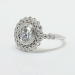 1 Carat Flower Halo Diamond Engagement Ring - small angle 3