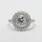 1 Carat Flower Halo Diamond Engagement Ring - small