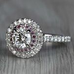 Custom Halo Engagement Ring With Natural Pink Diamonds - small angle 2