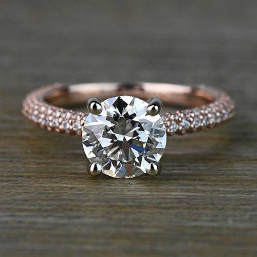 Custom Round Diamond Two-Tone Engagement Ring