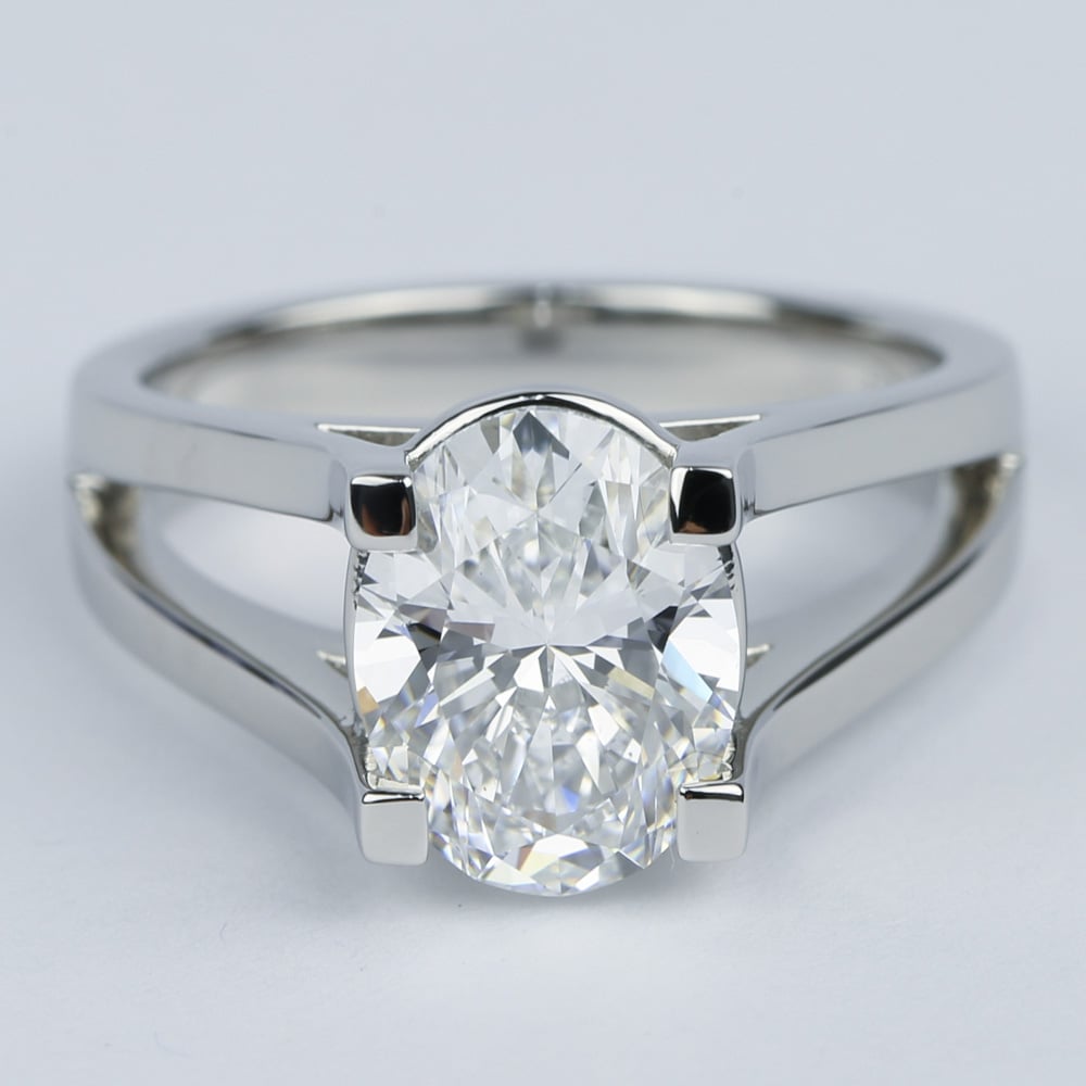 3 Carat Oval Diamond With Split Shank Engagement Ring