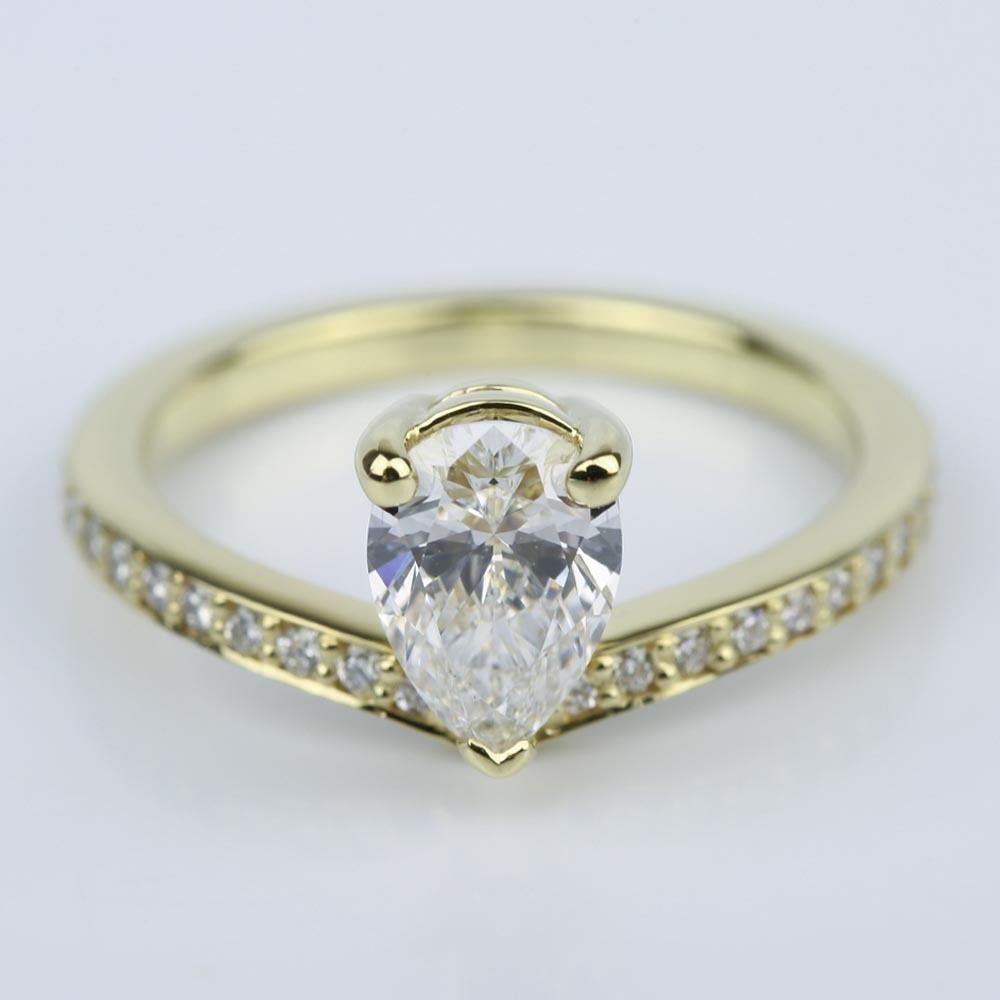 Custom Tear Drop Pear Diamond Engagement Ring (1 ct.)