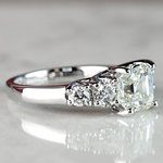 Custom Trellis Five Diamond Asscher Engagement Ring - small angle 3
