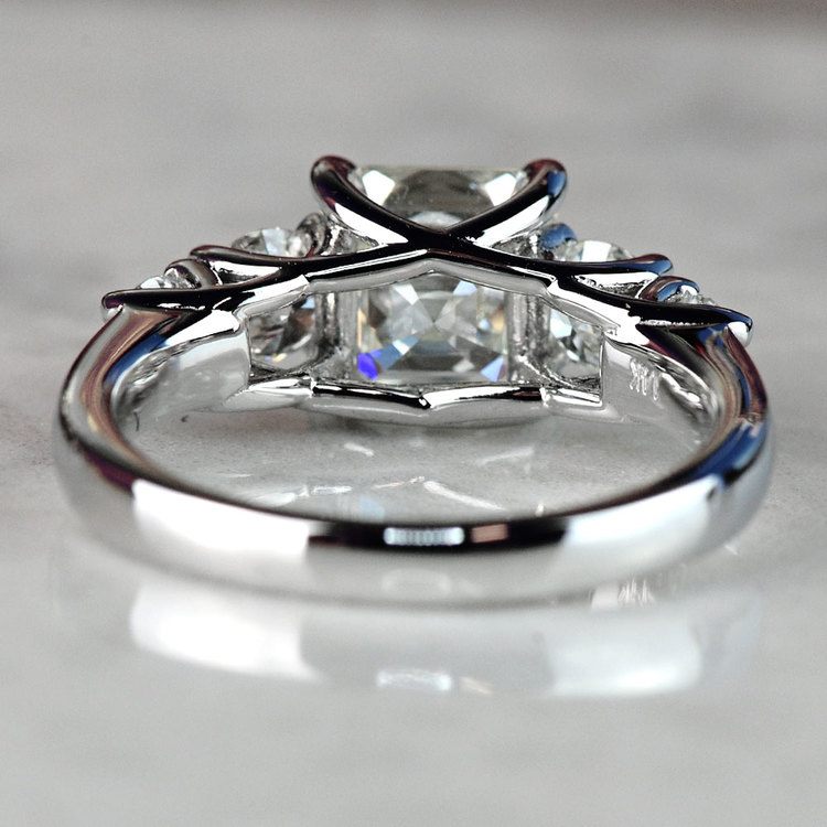 Custom Trellis Five Diamond Asscher Engagement Ring angle 4